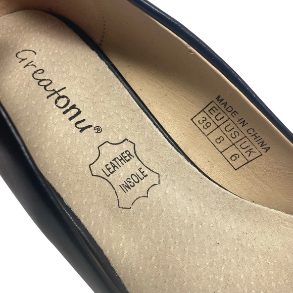 Greatonu Women Classic Round Toe Wedge Pumps Heels Black Size 8 - Picture 5 of 8